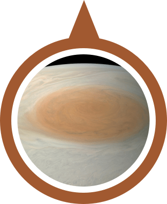 Illustration showing the planet Jupiter's surface